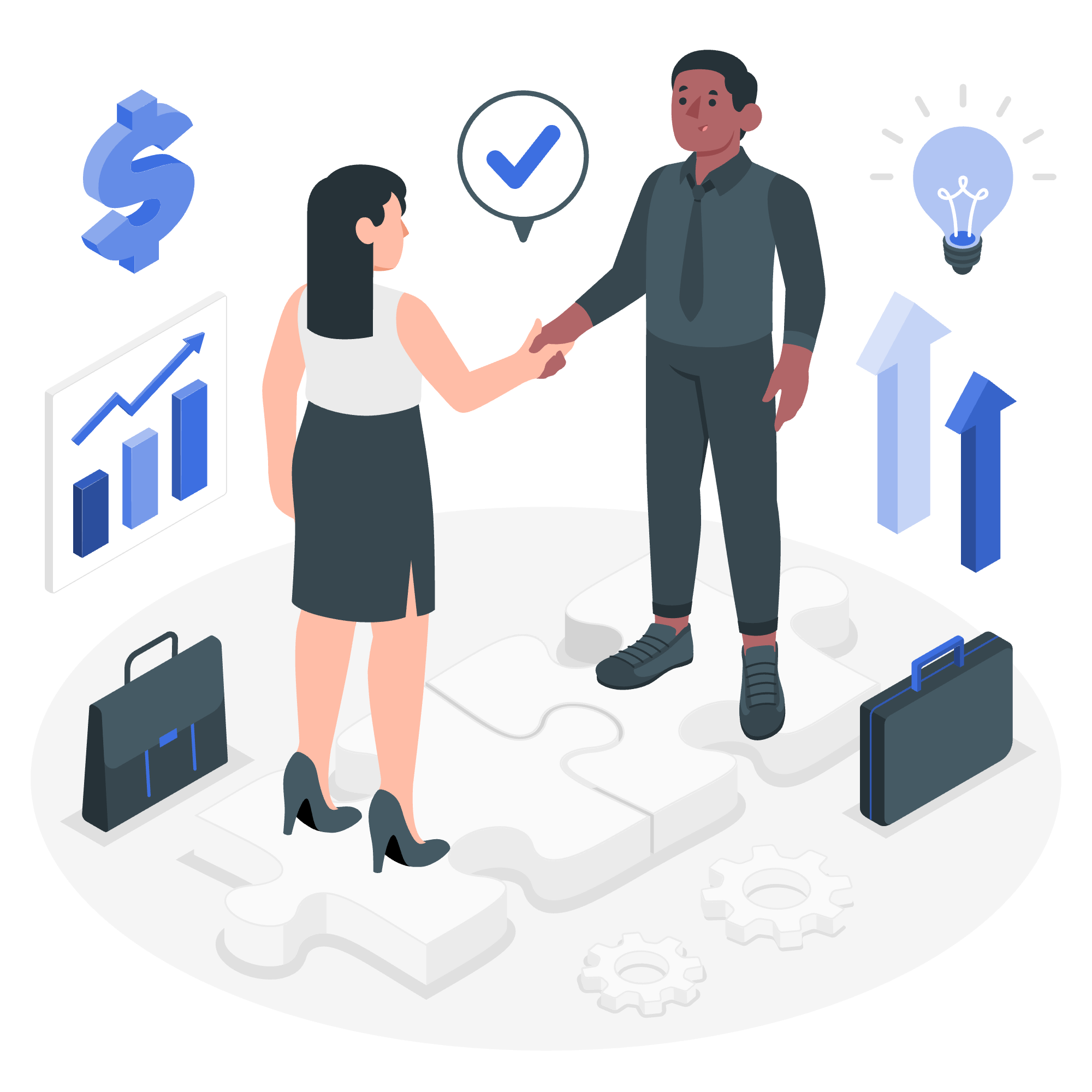 Ilustración de un equipo creativo
